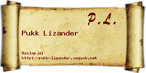 Pukk Lizander névjegykártya